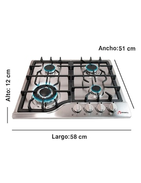 Parrilla Shorbull Acro 4Q de acero inoxidable