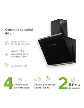Campana de pared Avera CEV60T de acero inoxidable