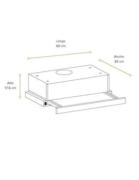 Campana de pared Avera CED60 de acero inoxidable