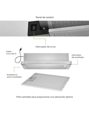 Campana de pared Avera CED80 de acero inoxidable
