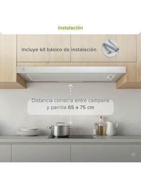 Campana de pared Avera CED80 de acero inoxidable
