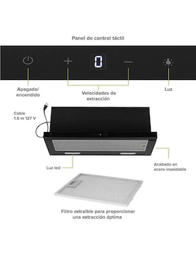 Campana de pared Avera CED80T de acero inoxidable