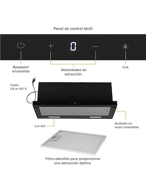 Campana de pared Avera CED90T de acero inoxidable