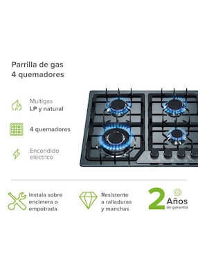Parrilla a gas lp empotrable Avera