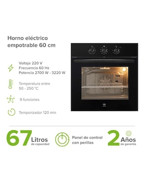 Horno electrico Avera HEL01 capacidad 60 L