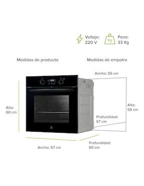 Horno eléctrico Avera HEL02D capacidad 60 L