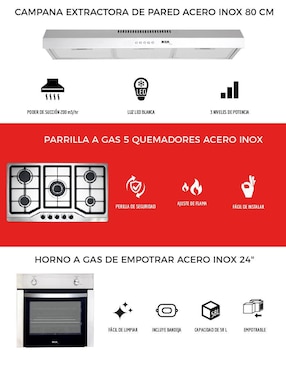 Parrilla a gas lp empotrable Disa Home