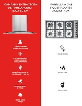 Parrilla a gas lp empotrable Disa Home