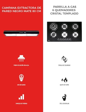 Parrilla a gas lp empotrable Disa Home