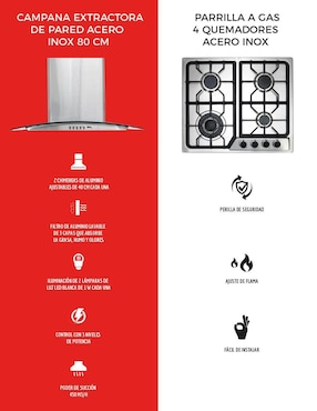 Parrilla a gas lp empotrable Disa Home