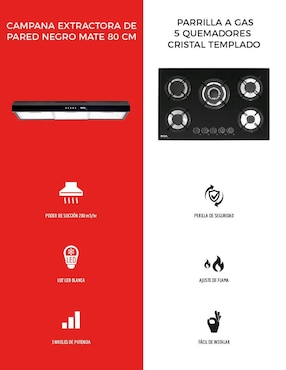 Parrilla a gas lp empotrable Disa Home