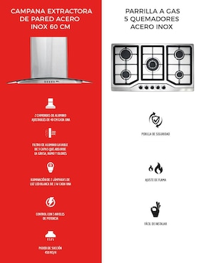 Parrilla a gas lp empotrable Disa Home
