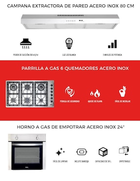 Parrilla a gas lp empotrable Disa Home