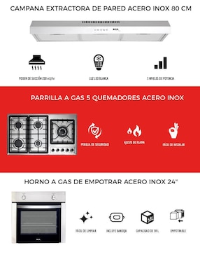 Parrilla a gas lp empotrable Disa Home