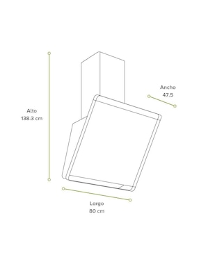 Campana de pared Avera CEV90T de acero inoxidable