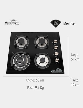 Parrilla a gas lp empotrable Ecocinare