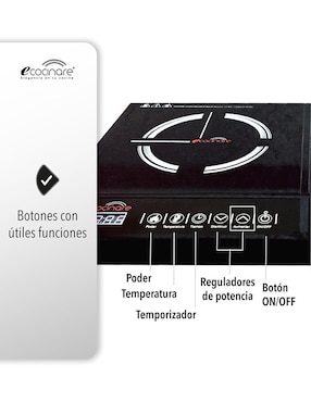 Parrilla a inducción empotrable Ecocinare