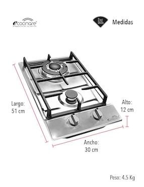 Parrilla a gas lp empotrable Ecocinare