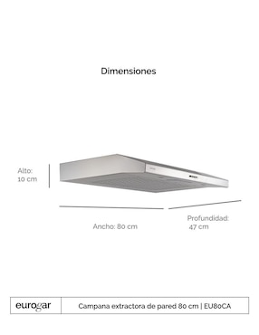 Campana de pared Eurogar EU80CA de acero inoxidable