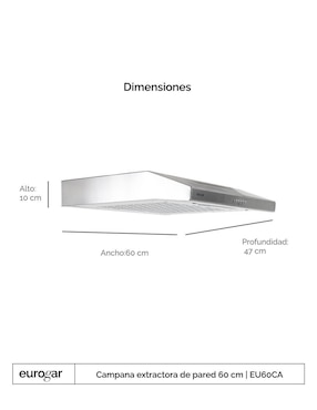 Campana de pared Eurogar EU60CA de acero inoxidable