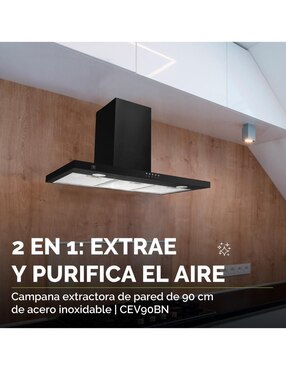 Campana de pared Avera CEV90BN de acero inoxidable