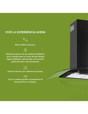 Campana de pared Avera CEV90N de acero inoxidable