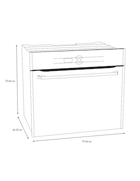 Horno eléctrico Io Mabe IO8042HEYD1 capacidad 76 L