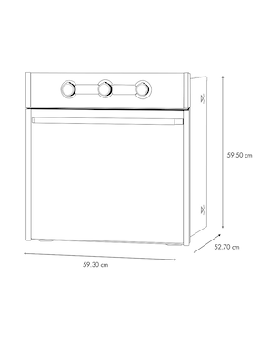 Horno eléctrico Io Mabe IO6056HEWI1 capacidad 60 L