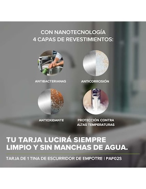 Tarja de acero inoxidable Avera con escurridor derecho PAF02S