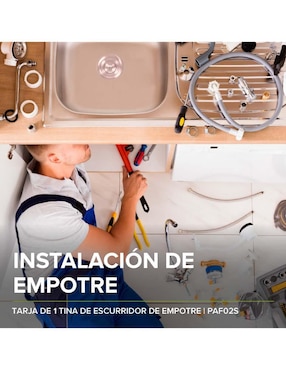 Tarja de acero inoxidable Avera con escurridor derecho PAF02S