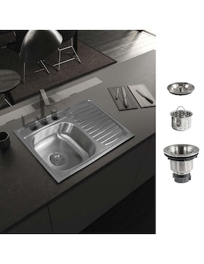 Tarja de acero inoxidable Avera con escurridor derecho PAF02S