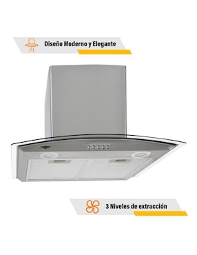 Campana de pared Houzer MKZ-CAMPA600MGRI-2 de vidrio