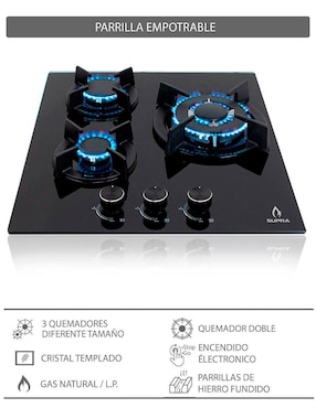 Parrilla a gas lp empotrable Supra