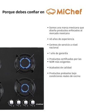Parrilla a gas lp empotrable Supra