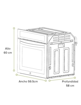 Horno a gas natural Avera HE03DLP capacidad 55 L