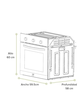 Horno a gas natural Avera HE02LP capacidad 55 L