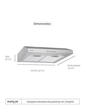 Campana de pared Eurogar EU50CA de acero inoxidable