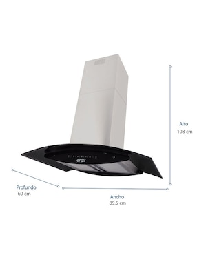Campana de isla Era CI-350 de acero inoxidable