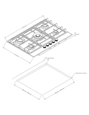 Parrilla a gas lp empotrable Kitchenaid
