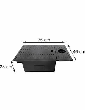 Tarja de acero inoxidable Axcent con escurridor derecho CASANDRA