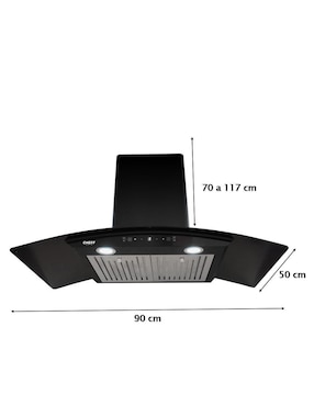 Campana de pared Cheff Gold Isabel 90 Black de acero inoxidable