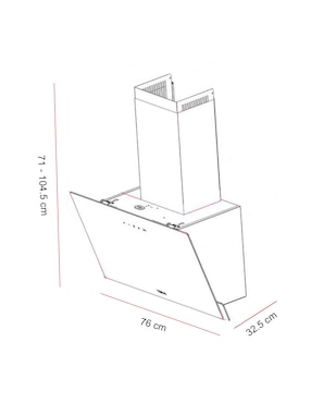 Campana de pared Teka DVN 84030 TCL BK de cristal templado