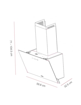 Campana de pared Teka DVN 64030 TCL BK de vidrio