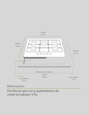 Parrilla a gas lp empotrable Avera