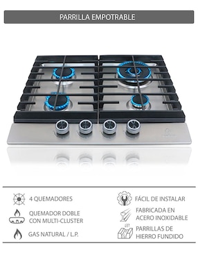 Parrilla a gas lp empotrable Supra