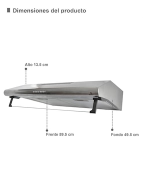 Campana de pared Supra COMBINATO de acero inoxidable