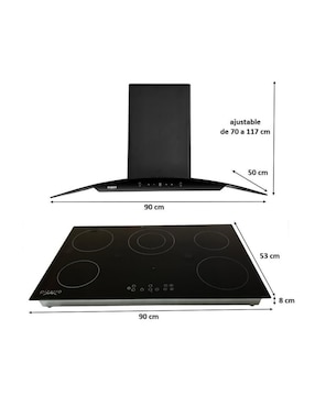 Combo campana de cocina Cheff Gold Cheff Induction de acero inoxidable