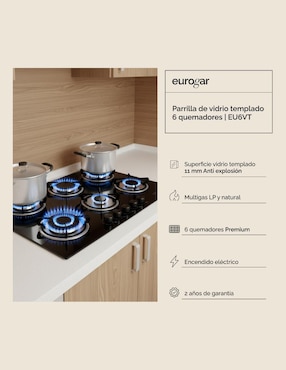 Parrilla a gas lp empotrable Eurogar