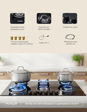 Parrilla a gas lp empotrable Eurogar