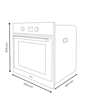 Horno a gas natural Hisense HGO602BS capacidad 1.9 pies